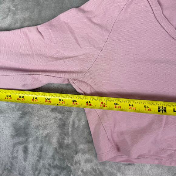 Gymshark Legacy athletic gym long sleeve crop top pink 1/4 button womens Large - Picture 5 of 6